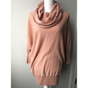 Yet Again Pink Cowl Neck Sweater Size Large